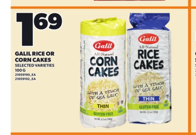 GALIL RICE OR CORN CAKES, 100 G
